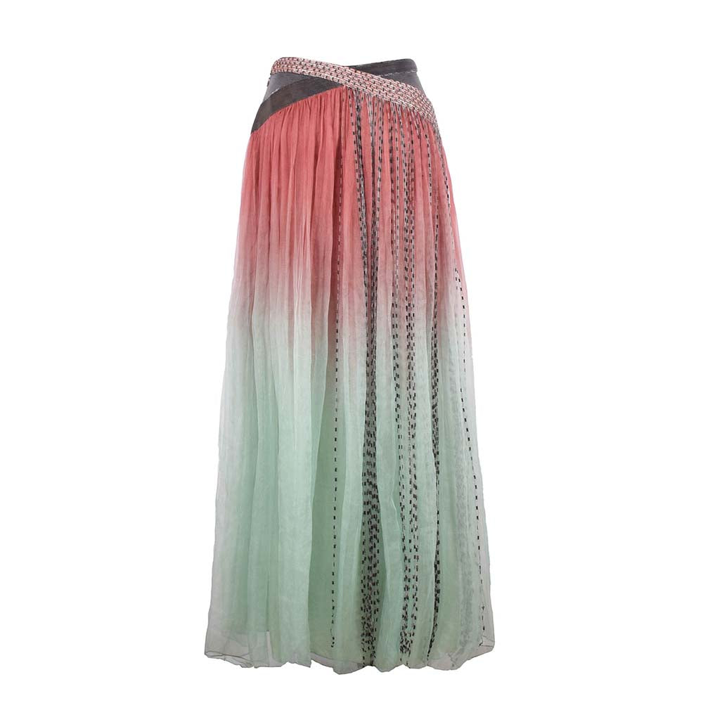 AKHL Multi-Colour Gradient Organza Skirt