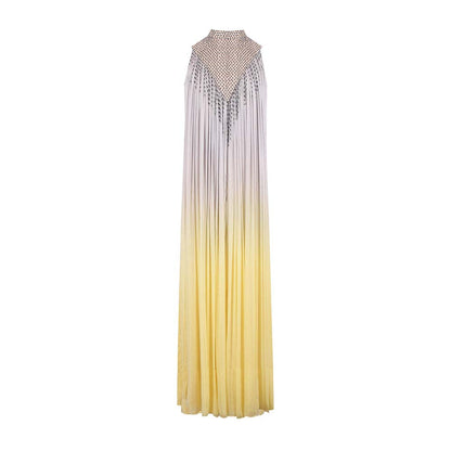 AKHL Multi-Colour Gathered Chiffon Maxi Dress