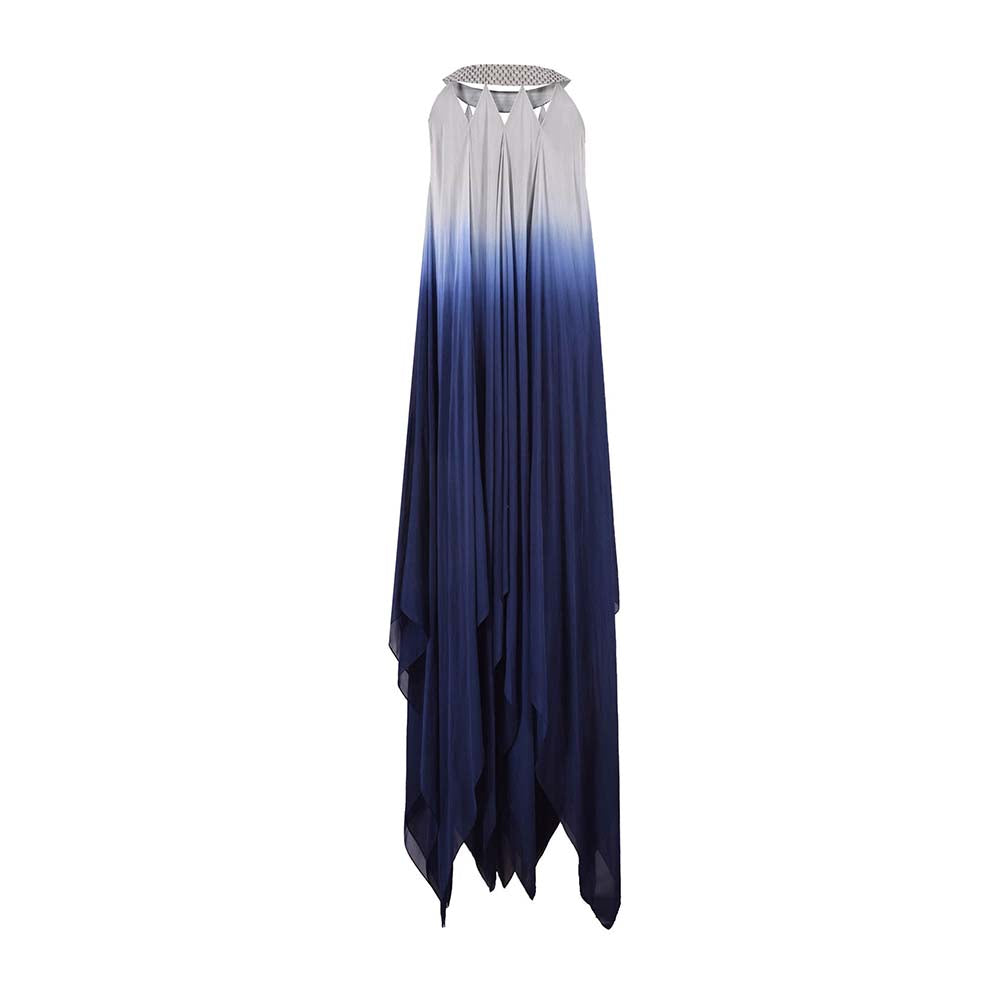 AKHL Blue Satin Maxi Dress
