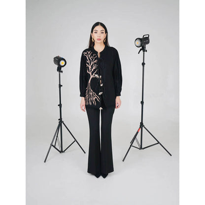 AKSH INDIA Tree Of Life Shell Ties Top with Pant