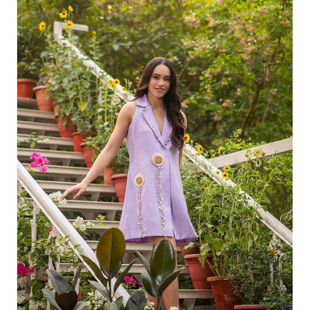 AKSH INDIA Lavender Dreams Blazer Dress