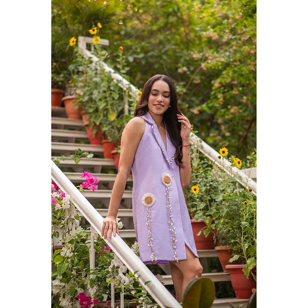 AKSH INDIA Lavender Dreams Blazer Dress