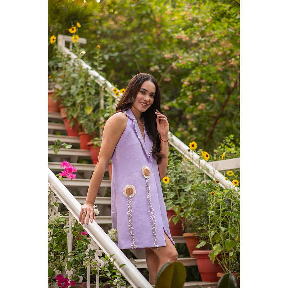 AKSH INDIA Lavender Dreams Blazer Dress