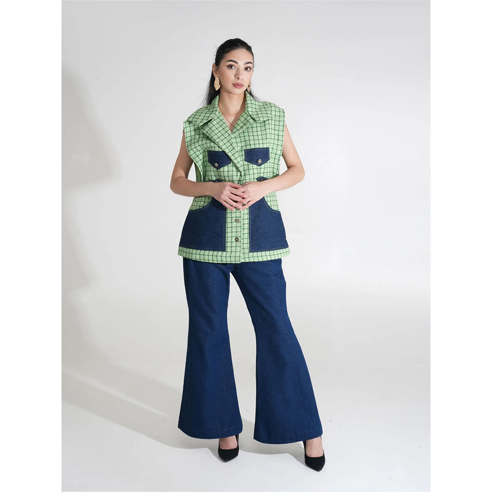 AKSH INDIA Fabella Green Tweed Gabbie