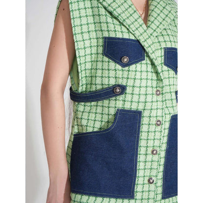 AKSH INDIA Fabella Green Tweed Gabbie