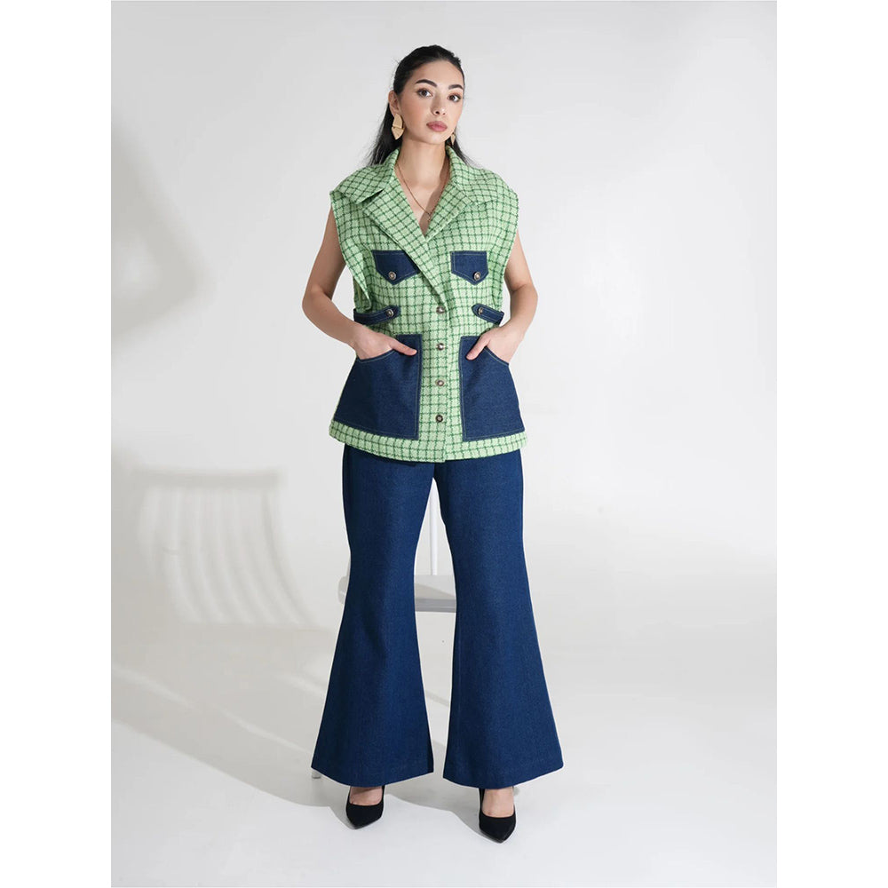 AKSH INDIA Fabella Green Tweed Gabbie