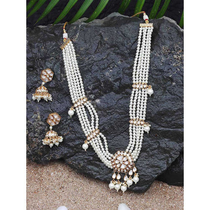Akulya Jewels Polki and Pearl Necklace (Set of 2)