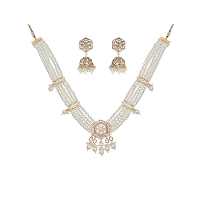 Akulya Jewels Polki and Pearl Necklace (Set of 2)