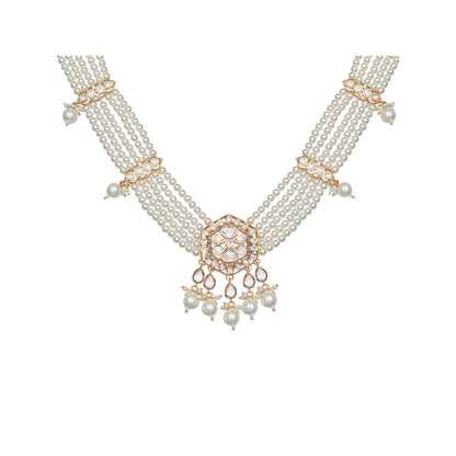 Akulya Jewels Polki and Pearl Necklace (Set of 2)