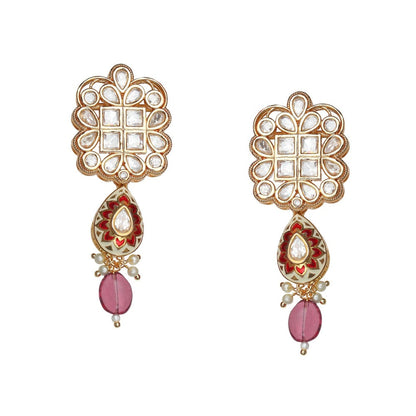 Akulya Jewels Ruby Minakari Kundan Necklace (Set of 2)