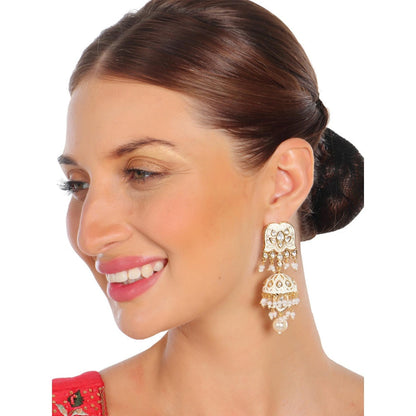 Akulya Jewels White Minakari Kundan Choker (Set of 3)