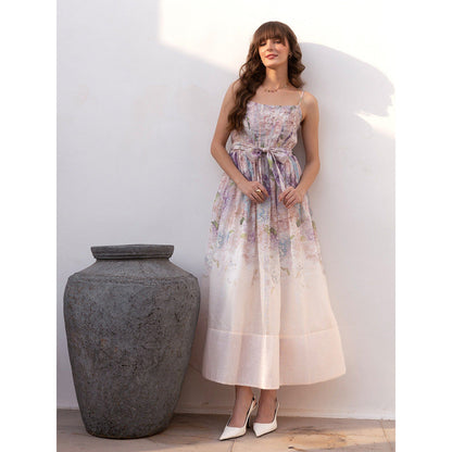 AEOY Pastel Floral Print Maxi Dress (2N)