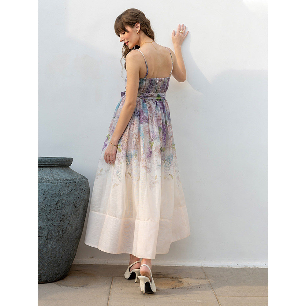 AEOY Pastel Floral Print Maxi Dress (2N)