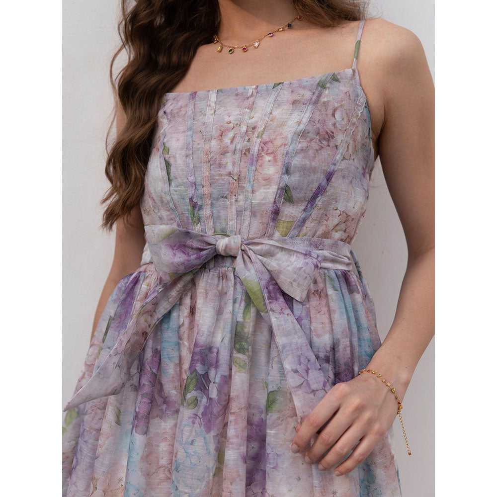 AEOY Pastel Floral Print Maxi Dress (2N)