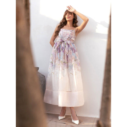 AEOY Pastel Floral Print Maxi Dress (2N)