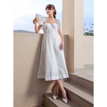 AEOY White Corset Maxi Dress (1N)