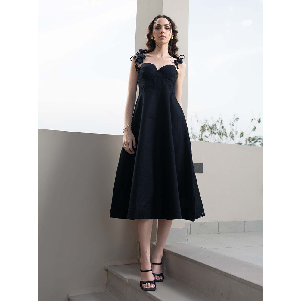 AEOY Black Corset Maxi Dress (1N)