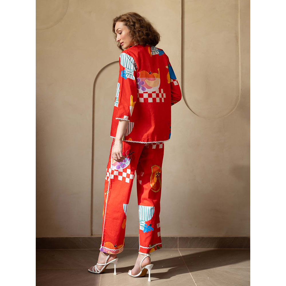 AEOY Red Tropical Co-ord Set (3N)