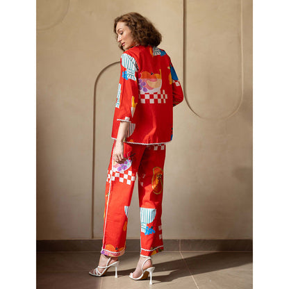 AEOY Red Tropical Co-ord Set (3N)