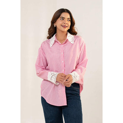 All Eyes On You Aeoy Pink Striped Shirt