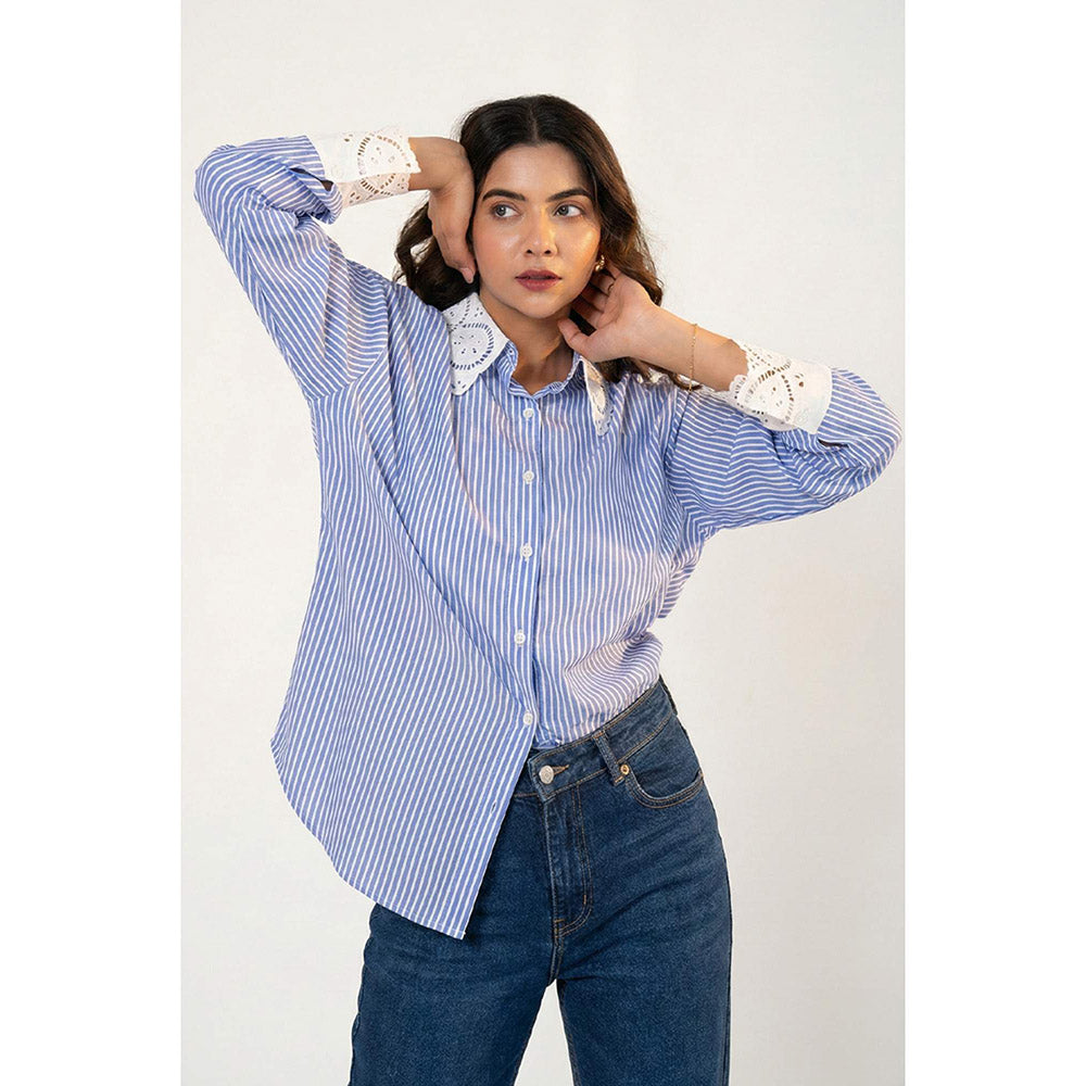 All Eyes On You Aeoy Blue Striped Shirt