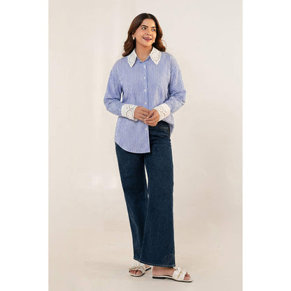 All Eyes On You Aeoy Blue Striped Shirt