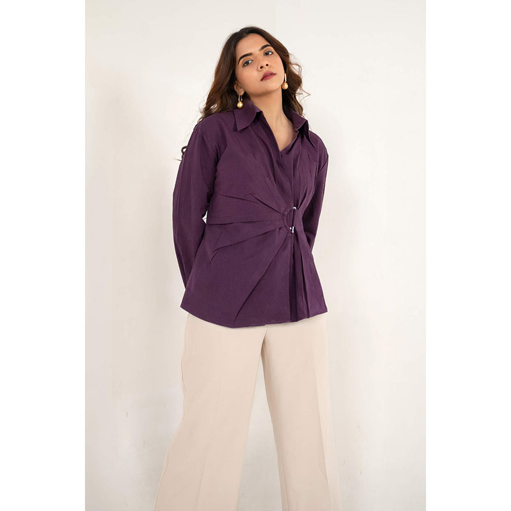 All Eyes On You Aeoy Purple Wrap Style Shirt