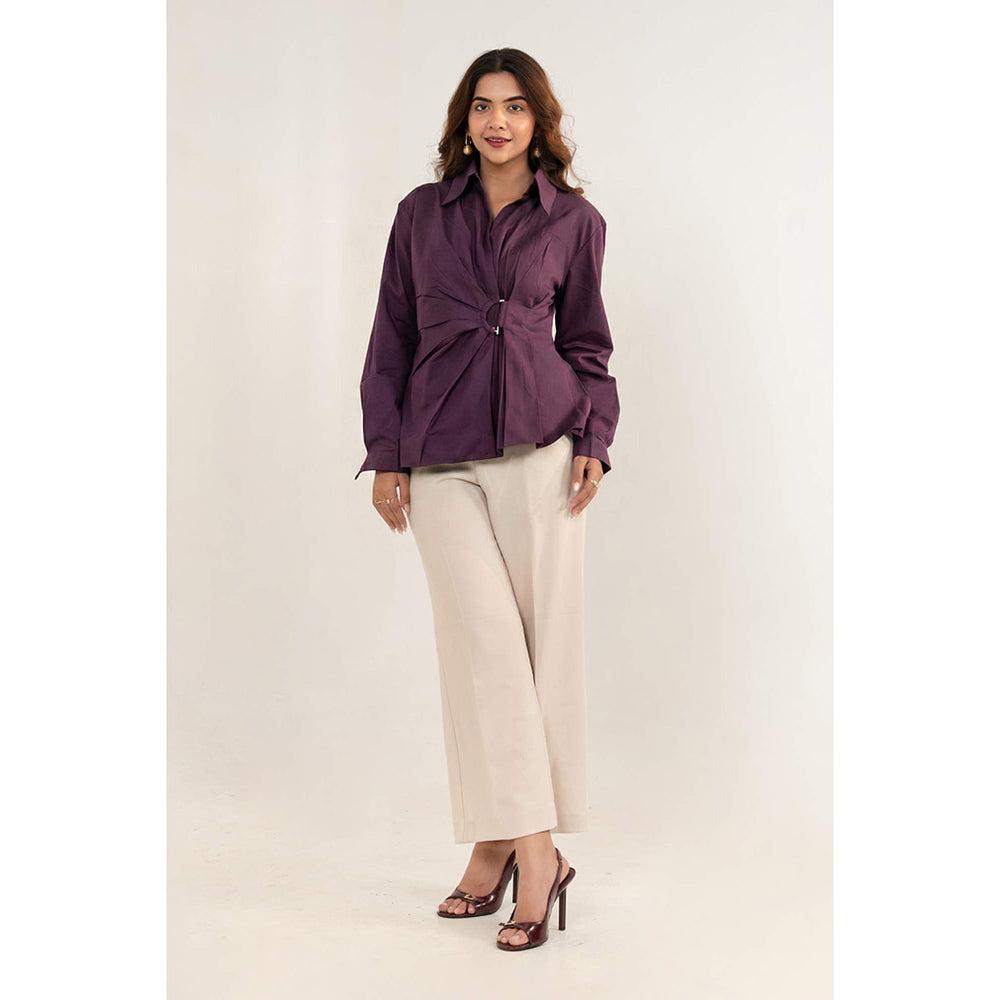 All Eyes On You Aeoy Purple Wrap Style Shirt