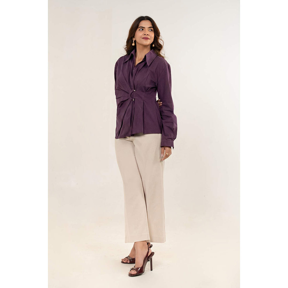 All Eyes On You Aeoy Purple Wrap Style Shirt