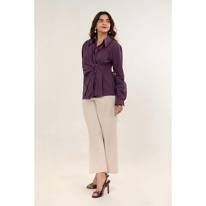 All Eyes On You Aeoy Purple Wrap Style Shirt