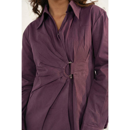All Eyes On You Aeoy Purple Wrap Style Shirt