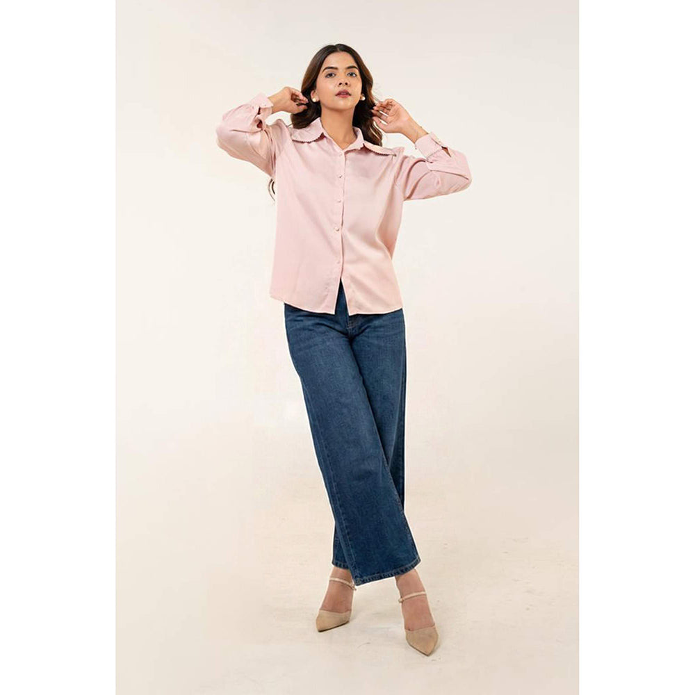 All Eyes On You Aeoy Blush Pink Pearl Shirt