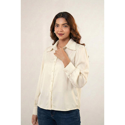 All Eyes On You Aeoy White Pearl Shirt