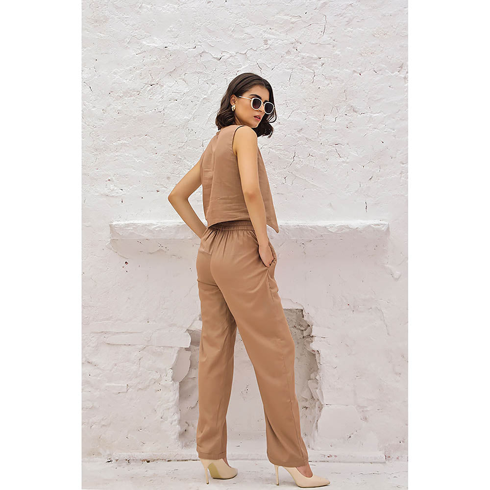 AlterEGO Zoey Summer Vest Brown Co-Ord (Set of 2)