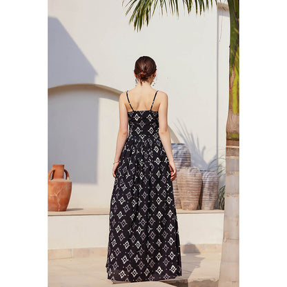 AlterEGO Black Heidi Front Twist Maxi Dress