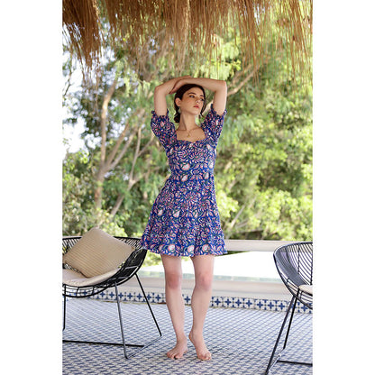 AlterEGO Julia Blue Got My Back Printed Mini Dress