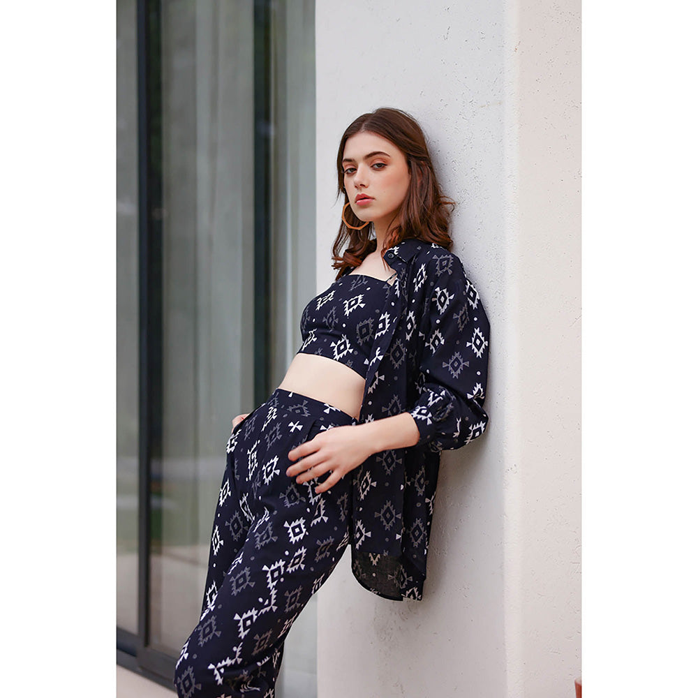 AlterEGO Haley Black The Dark Moon Printed Co-Ord (Set of 3)