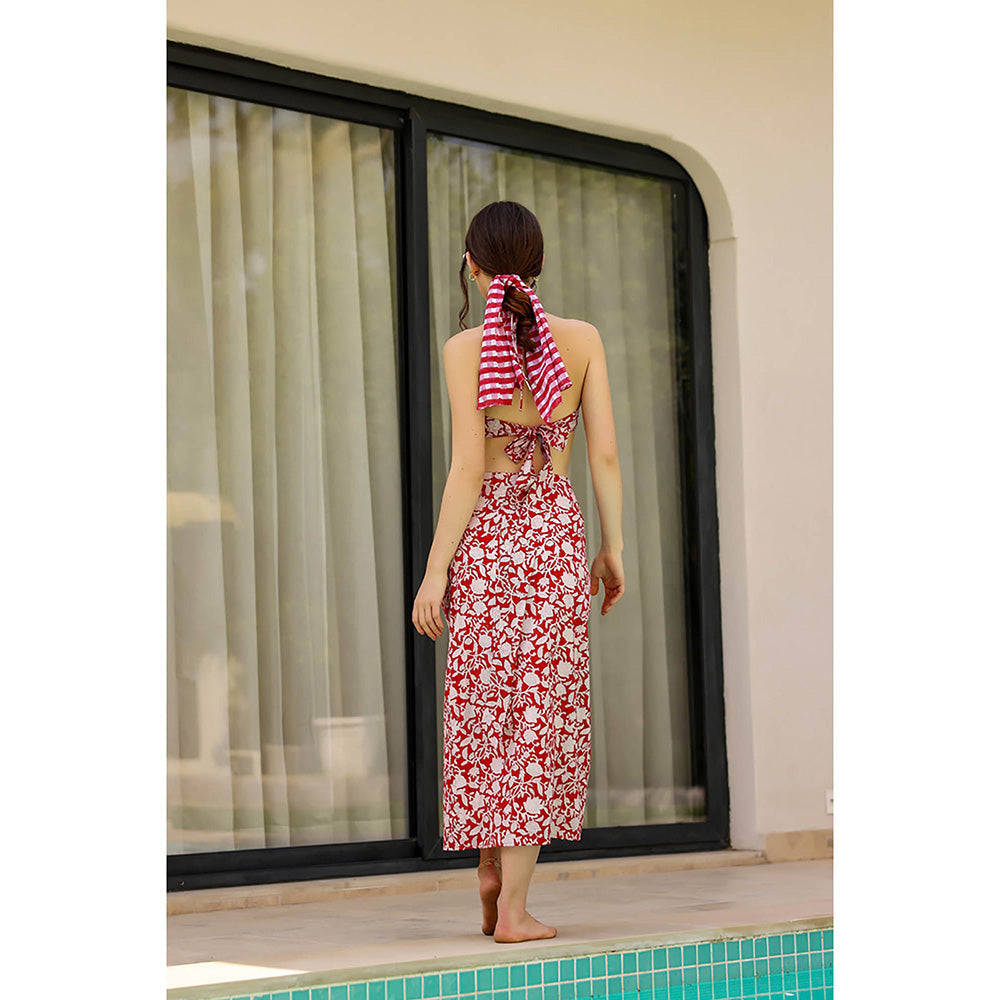 AlterEGO Sangria Red Printed Co-Ord (Set of 2)