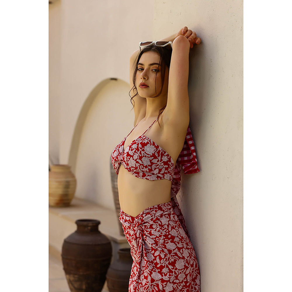AlterEGO Sangria Red Printed Co-Ord (Set of 2)