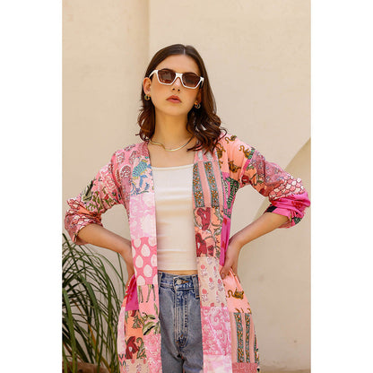 AlterEGO Pink Midge Upcycled Open Shrug