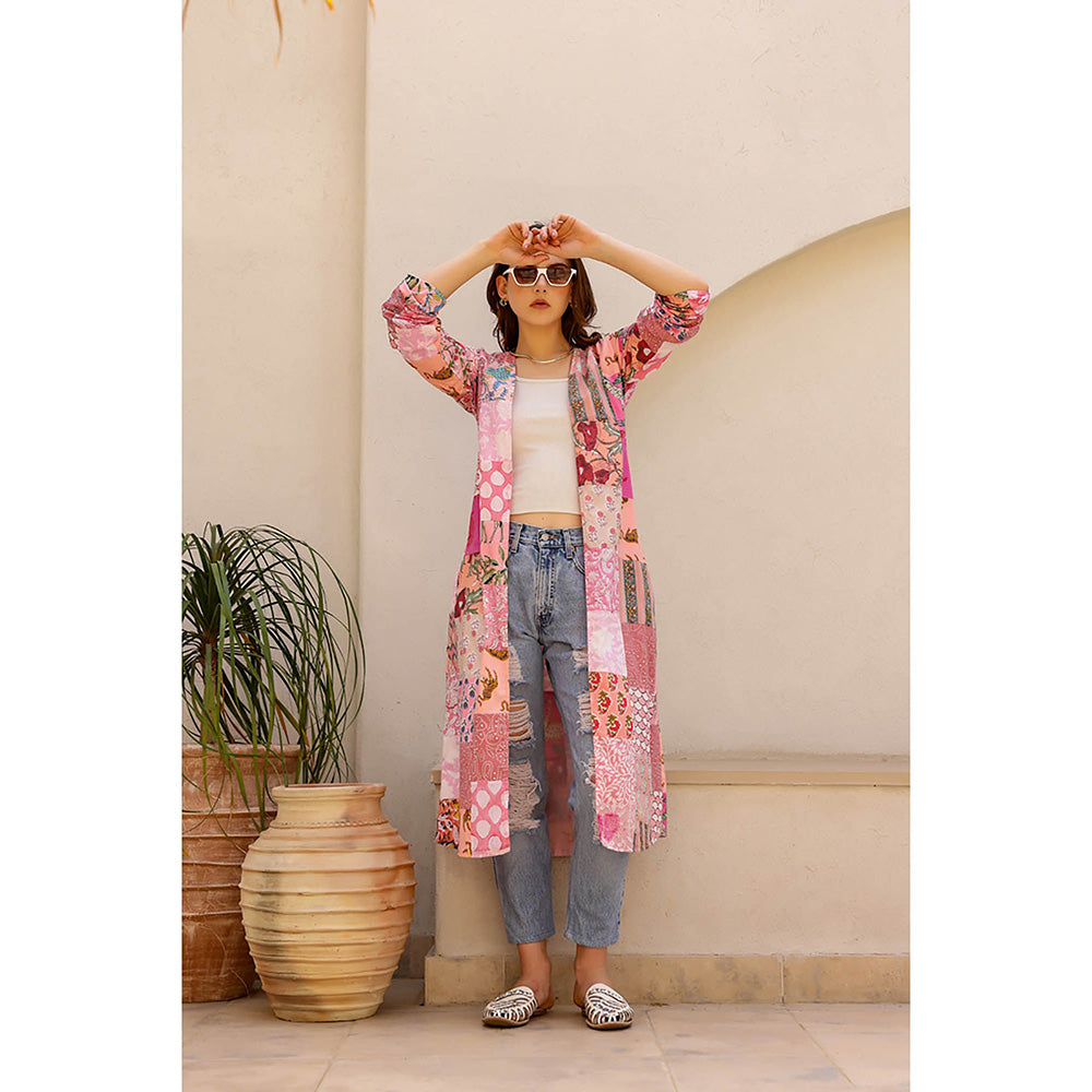 AlterEGO Pink Midge Upcycled Open Shrug