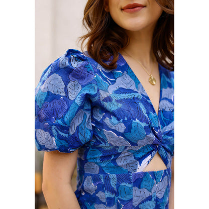 AlterEGO Blue Greta The Inverted Printed Mini Dress