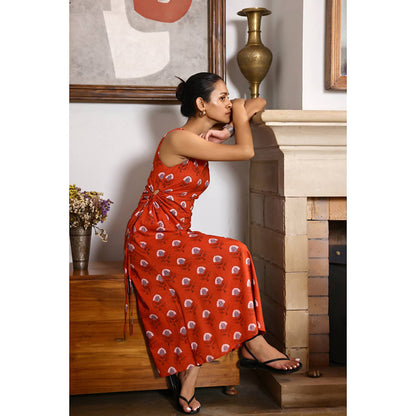 AlterEGO Lisa -Rose Splatter Drawstring Dress