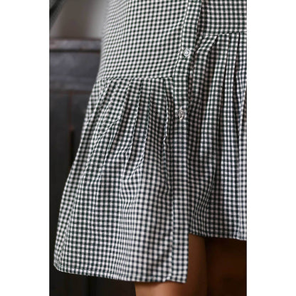 AlterEGO Juan - Pleated Hem Gingham Mini Dress