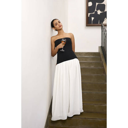 AlterEGO Vine-Dual Tone Drop Waist Dress