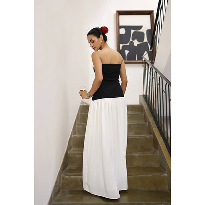 AlterEGO Vine-Dual Tone Drop Waist Dress