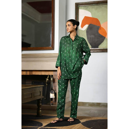 AlterEGO Tasha Go Green Printed Co-Ord (Set of 2)