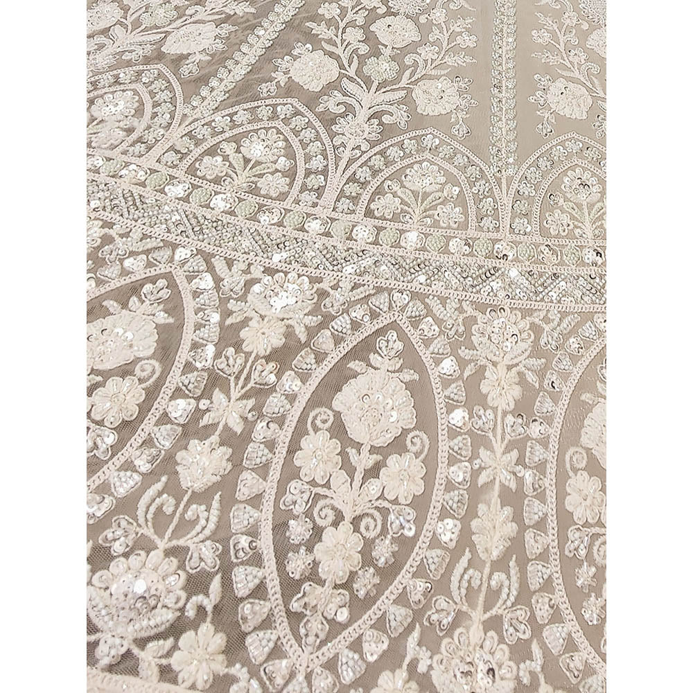 Amaltas Couture Esther Off White Modern Blouse with Lehenga and Dupatta (Set of 3)