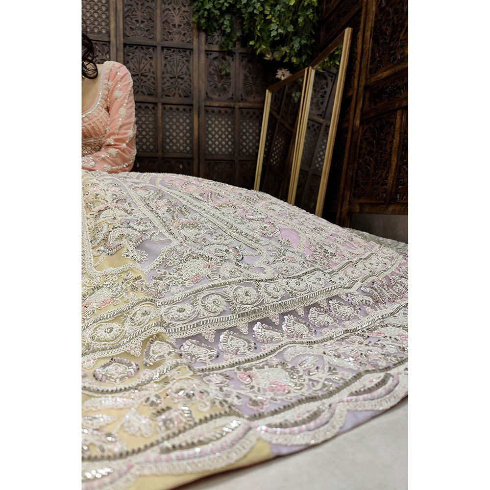 Amaltas Couture Martina Multicolor Embroidered Blouse with Lehenga and Dupatta (Set of 3)