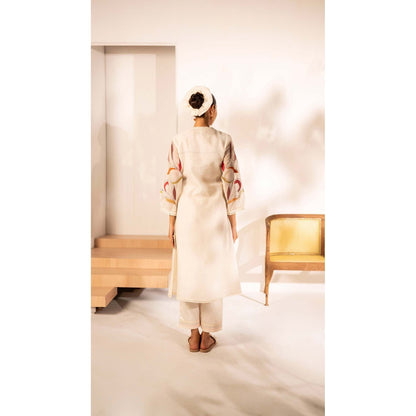 AM by Anita Mittal White Chanderi Ziva Kurta with Pant